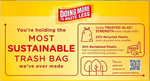45 Count 13 Gallon Tall Kitchen Drawstring Garbage Bags V547