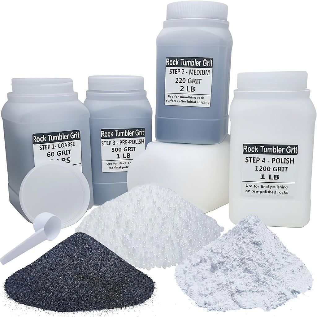 6 Lbs Rock Tumbler Grit Refill Kit with Poly Plastic Pellets B9564