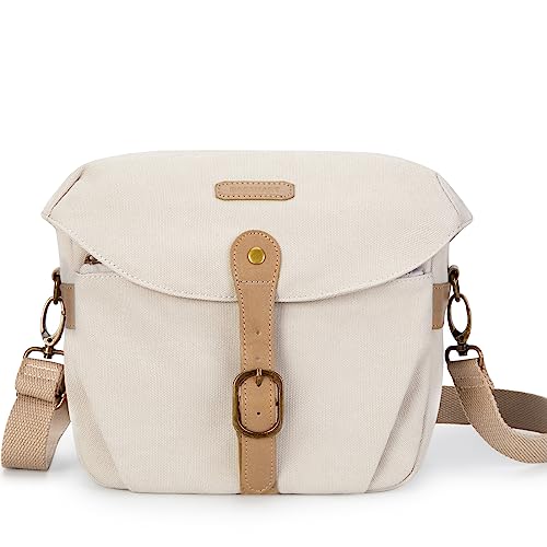 Khaki Canvas Camera Bag with Rain Cover T6037