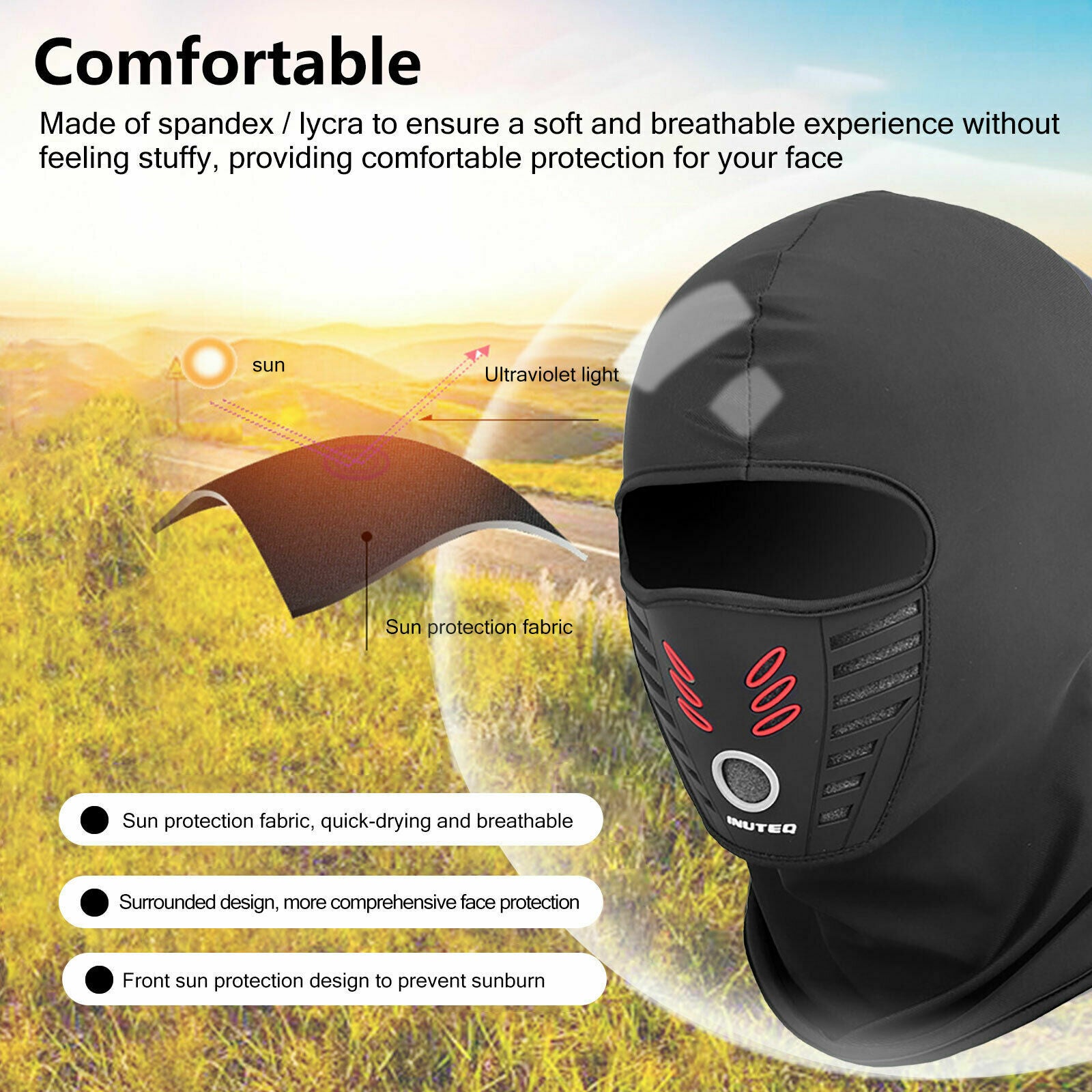 Black Tactical Balaclava Full Face Mask U2624