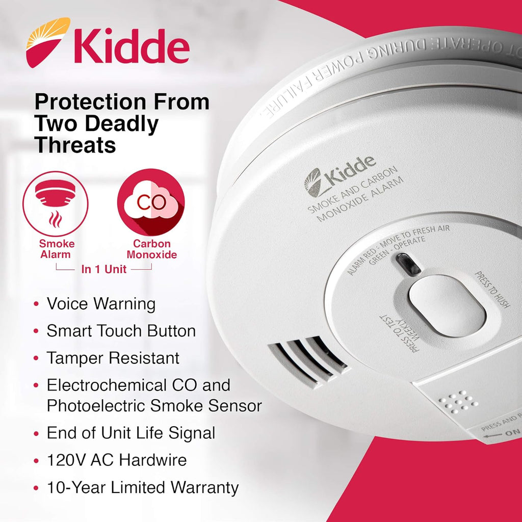 AC Photoelectric Smoke and Carbon Monoxide Detector Alarm T959232
