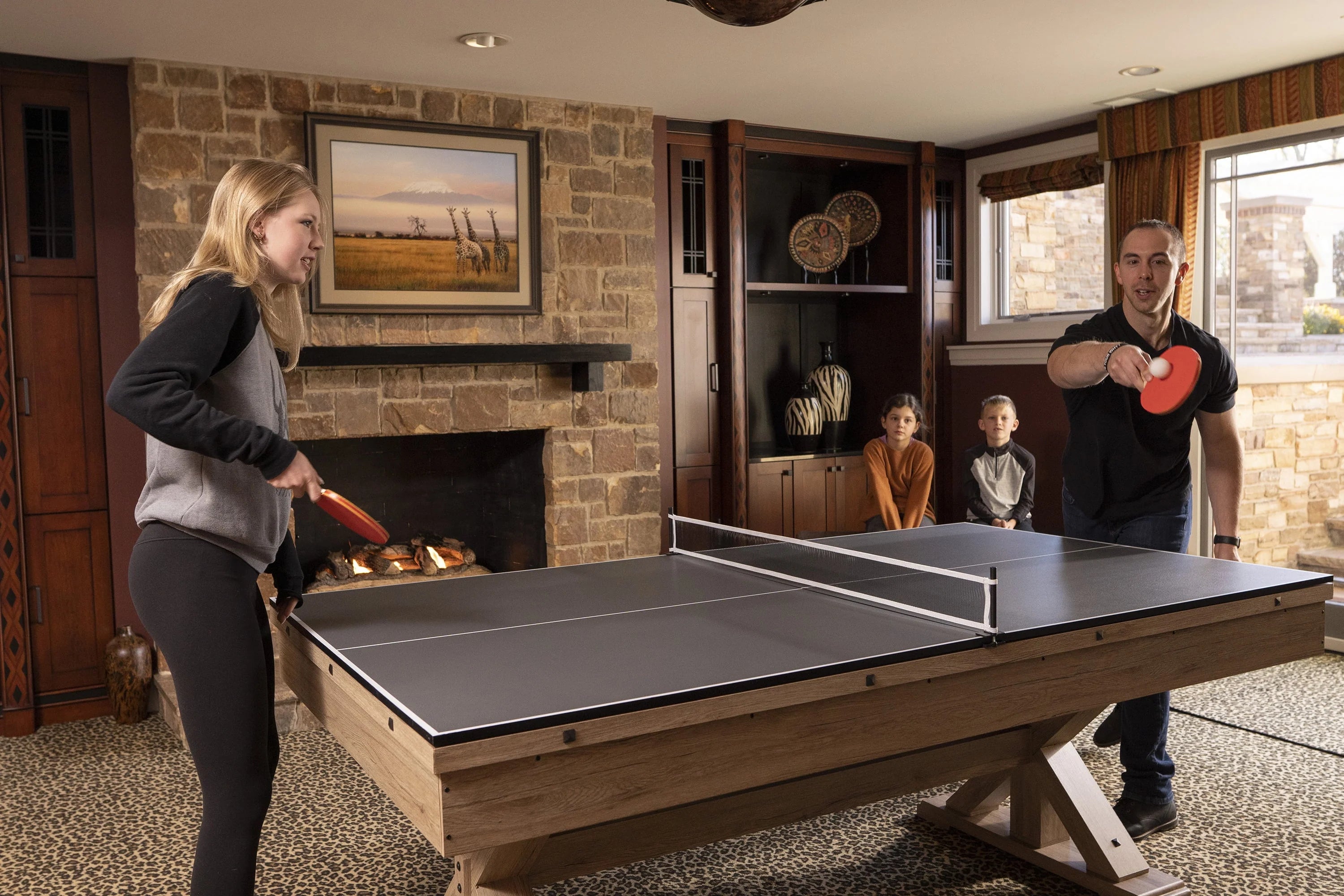 7-ft 3 in 1 Multi Game Pool Table with Dining and Table Tennis Tables B994