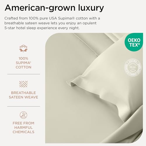 100% American Supima Cotton Queen Sheet Set 4 PC White A917