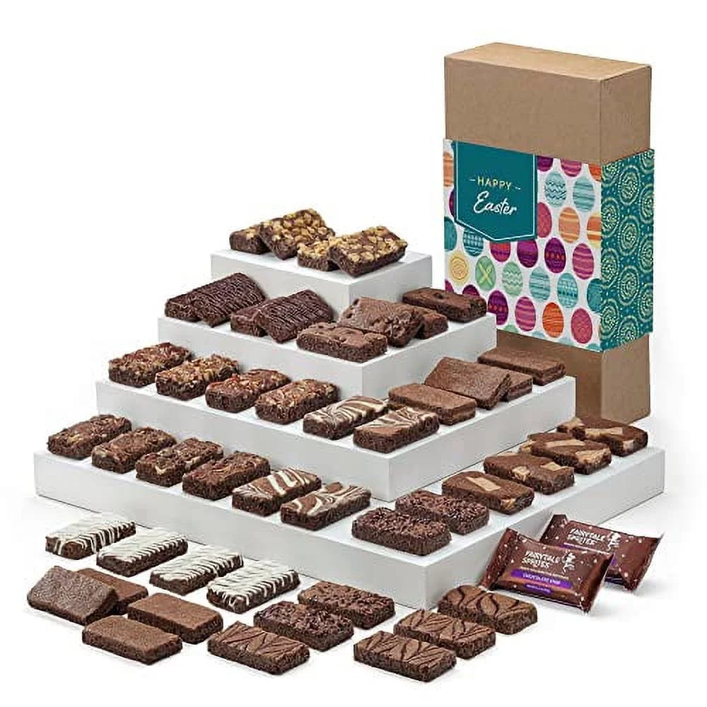 Easter Gourmet Chocolate Food Gift Basket - 3 Inch X 1.5 Inch Snack-Size Brownies J7606