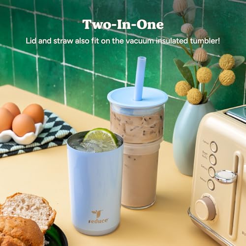 20 oz Vacuum Insulated Glass Tumbler with Lid & Straw K172