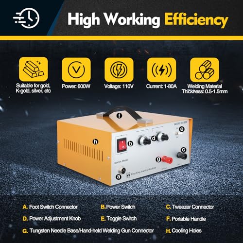 110V 600W 80A Electric Spot Welder with Foot Pedal W144623