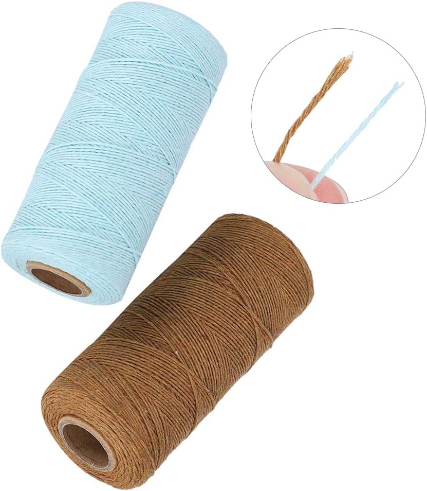 2 Rolls Pure Cotton 8/4 Warp Yarn (Brown + Light Blue) S792