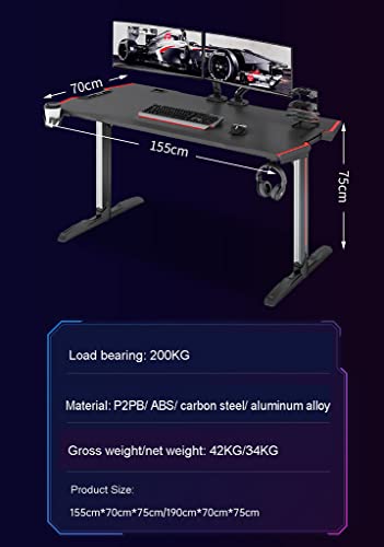 Black Gaming Desk with LED Lights B59678
