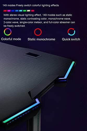 Black Gaming Desk with LED Lights B59678