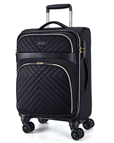 Black Softside Carry On Luggage 20 Inch with Spinner Wheels Z757090
