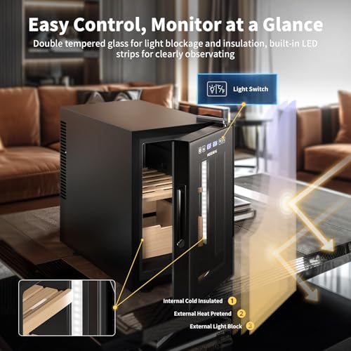 23L Electric Cigar Humidor with Spanish Cedar Wood Shelves E619