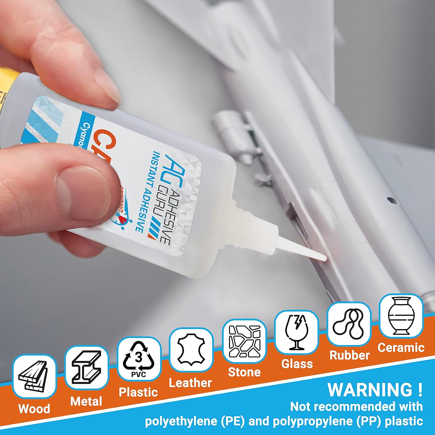 CA Glue with Activator (1.7 oz - 6.76 fl oz) Cyanoacrylate Glue T3096