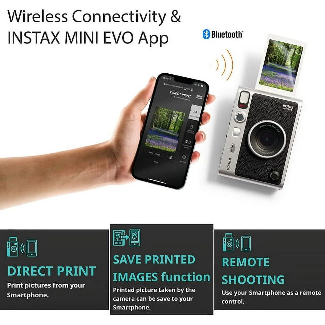 Black Instant Camera with Twin Pack Instant Film and 16GB microSD Card C564481