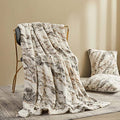 Marble Light Grey 50x60 Faux Fur Throw Blanket S4601