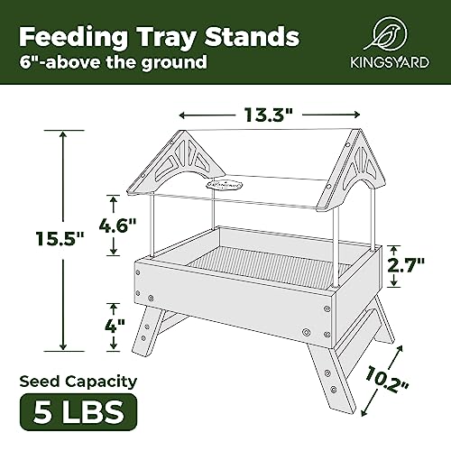 Brown Recycled Plastic Platform Bird Feeder, 5 LBS Large Capacity L52907