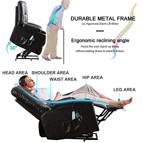 Power Lift Recliner Chair with Massage and Heat R6129