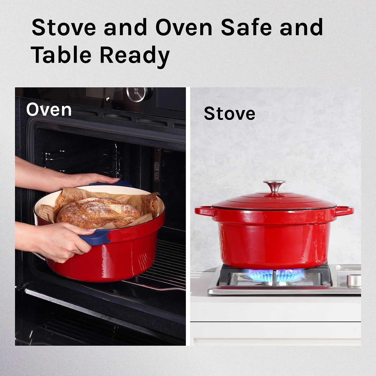 Red Enameled Cast Iron Dutch Oven 6 Qt Q61312