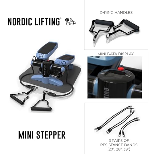Mini Stepper & Stair Climber Machine with Resistance Bands Set X81561