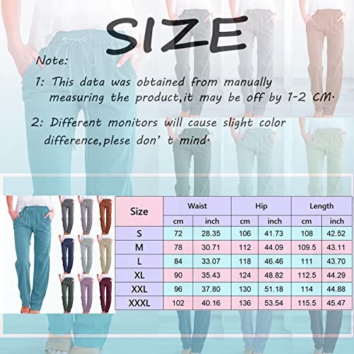 Women Wide Leg Cotton Linen Pants V1777