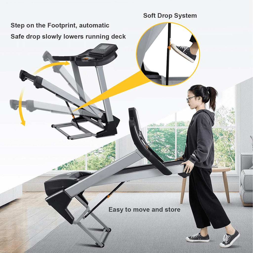 3HP Folding Treadmill with Auto Incline E79376