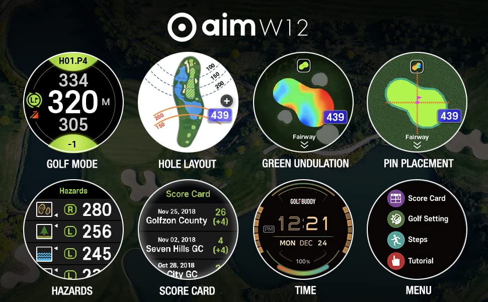 Golf GPS Watch with Touchscreen and Preloaded Courses Q606