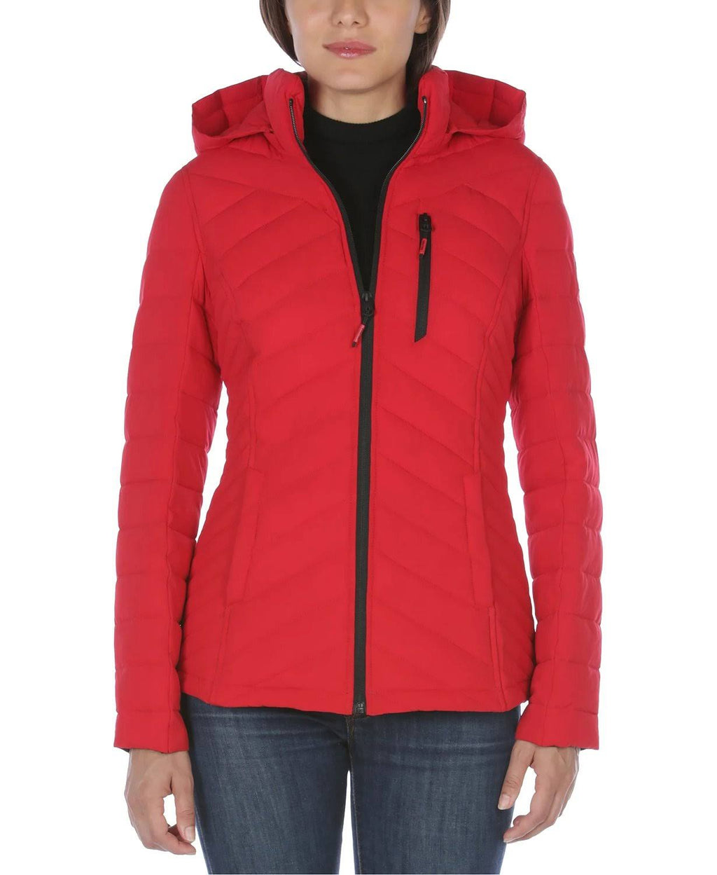 Hooded Stretch Packable Puffer Coat U78615