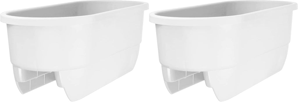White 24" Dual Deck Railing Planter (Set of 2) O578731