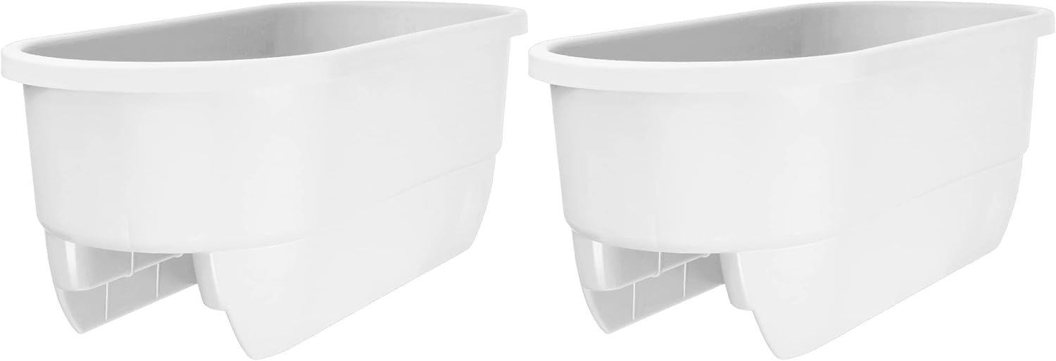White 24" Dual Deck Railing Planter (Set of 2) O578731