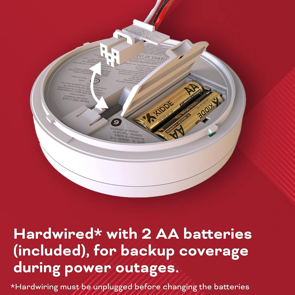 AA Battery Powered Hardwired Smoke Carbon Monoxide Detector F882873
