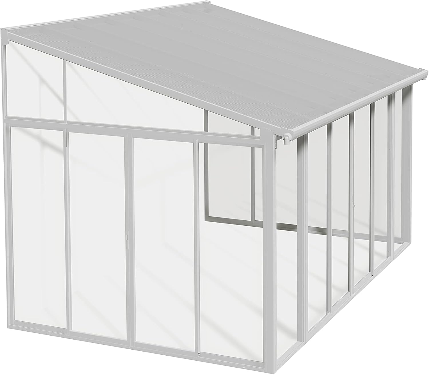 White 10x14 Enclosed Patio Cover Polycarbonate Shelter D79399
