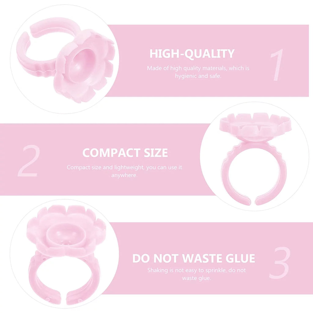 100pcs Pink Glue Cups for Eyelash Extension U92602