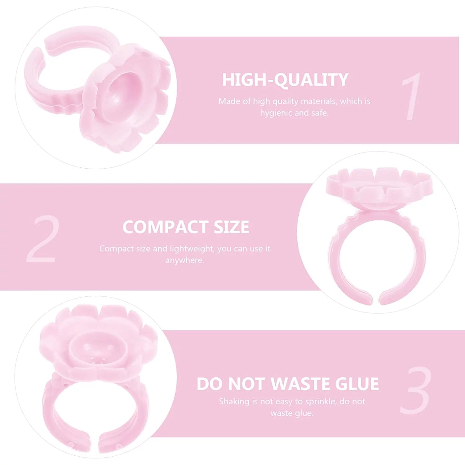 100pcs Pink Glue Cups for Eyelash Extension U92602
