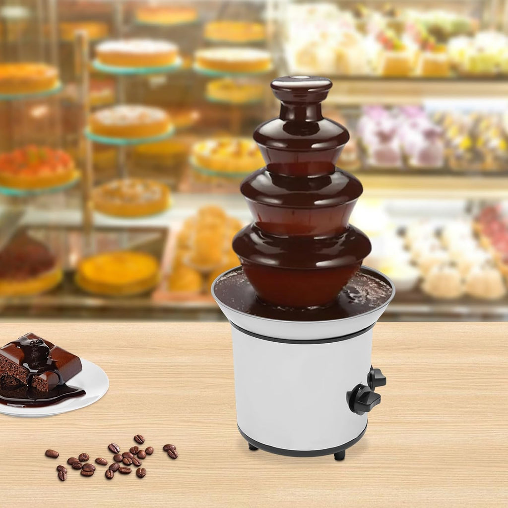 Stainless 4 Tier Electric Chocolate Fondue Fountain Machine 18.5-Inches Tall I82608
