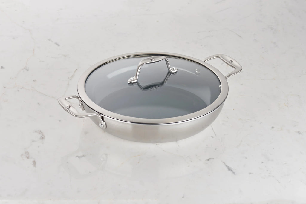 3-ply Stainless Steel Ceramic Nonstick Braiser Y7996