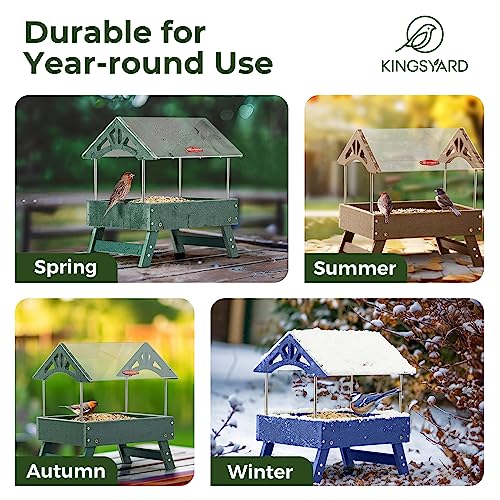 Brown Recycled Plastic Platform Bird Feeder, 5 LBS Large Capacity L52907