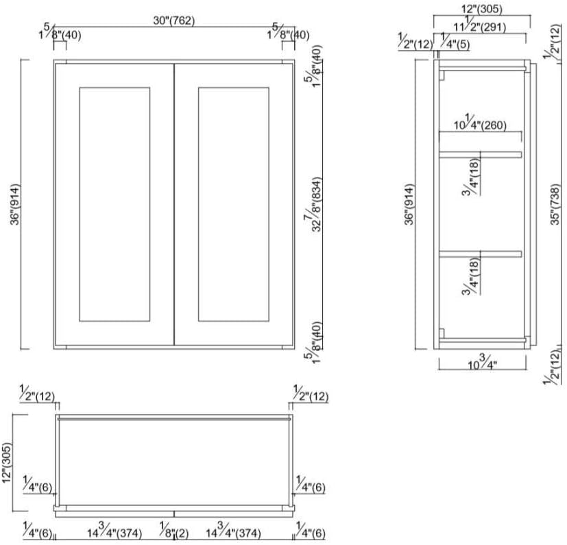 30x36x12 Espresso Wall Kitchen Cabinet F68093