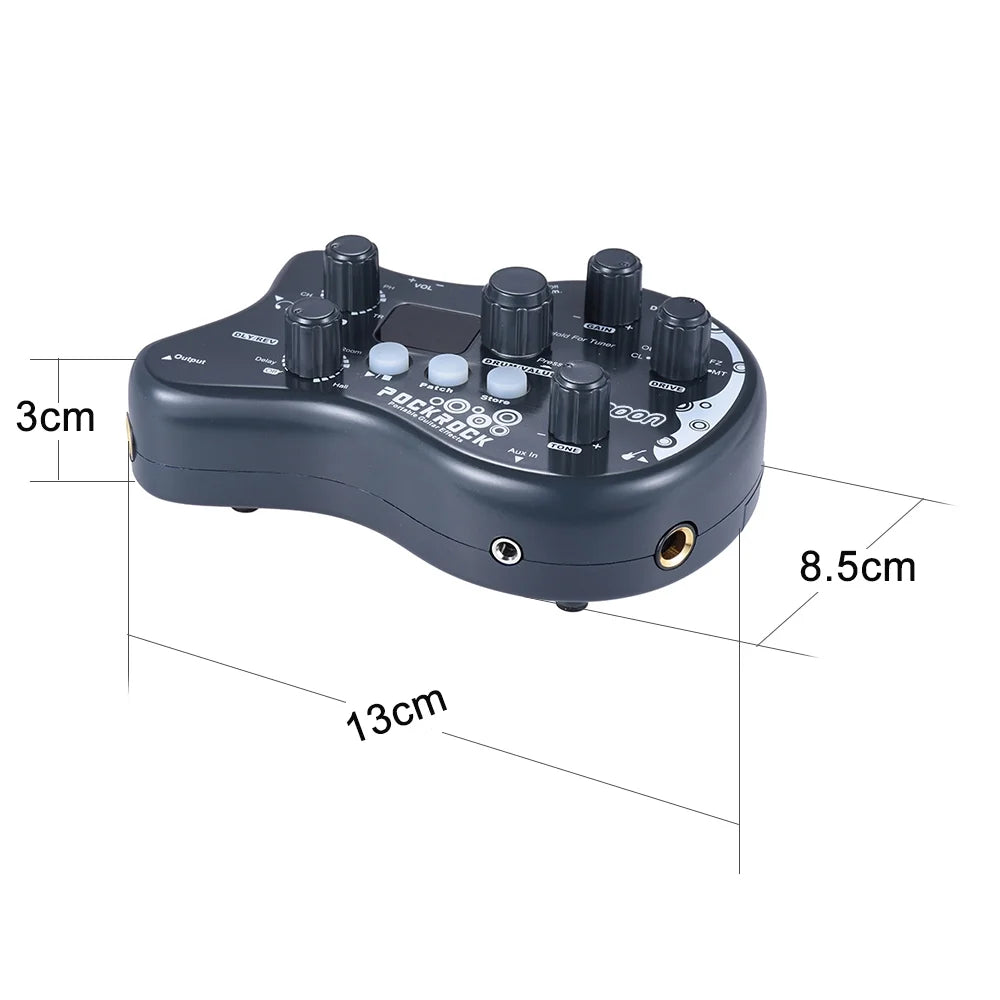 Portable Guitar Multi-effects Processor Effect Pedal 15 Effect Types 40 Drum Rhythms Tuning Function Y9533