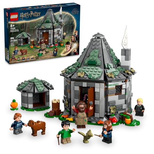 LEGO Harry Potter Hagrid's Hut: an Unexpected Visit - Kids Building Toy with Buildable House, 7 Minifigures & Dragon F755135