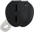 Black Cowhide Badge Holder with Belt Clip T425