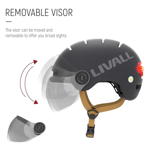 Smart Bike Helmet with LED Lights & Removable Visor G14670