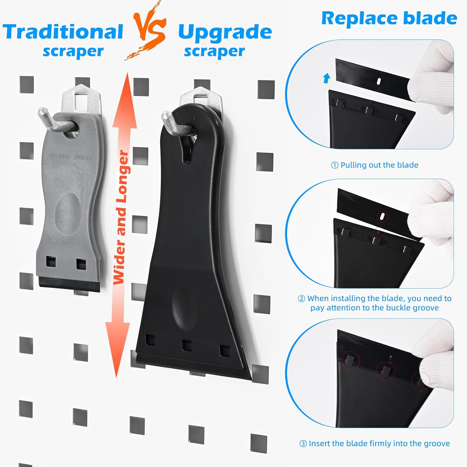 Razor Blade Scraper Putty Knife Floor Paint Scraper I33522