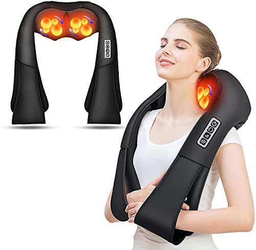 Shiatsu Back and Neck Massager with Heat, Electric Massage Pillow D6760