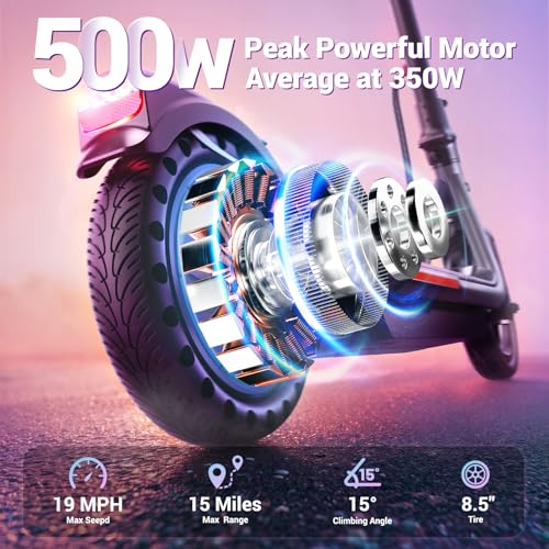 19 Mph 15 Miles Range 8.5" Tire Electric Scooter M774