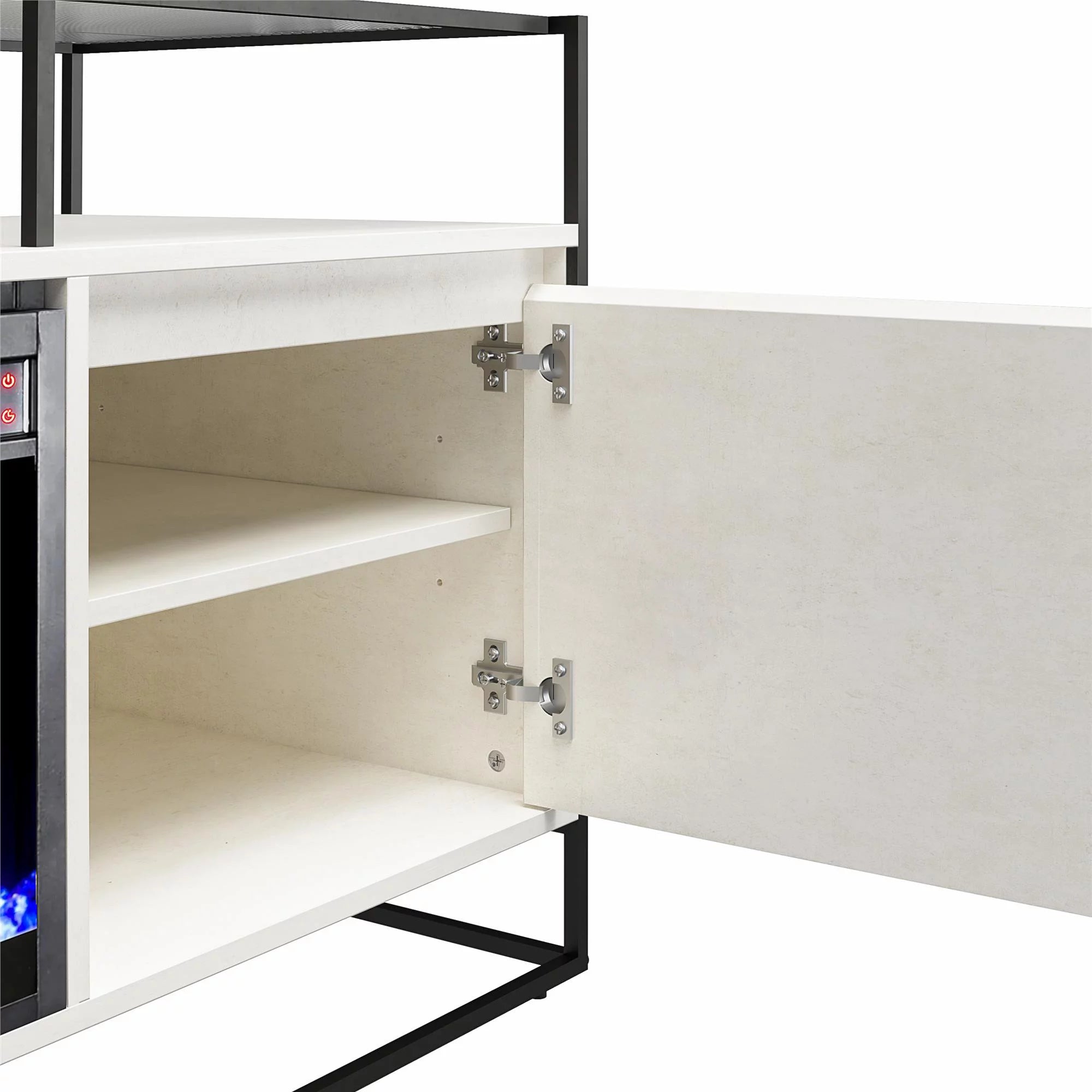 Plaster TV Stand with Electric Fireplace S8933