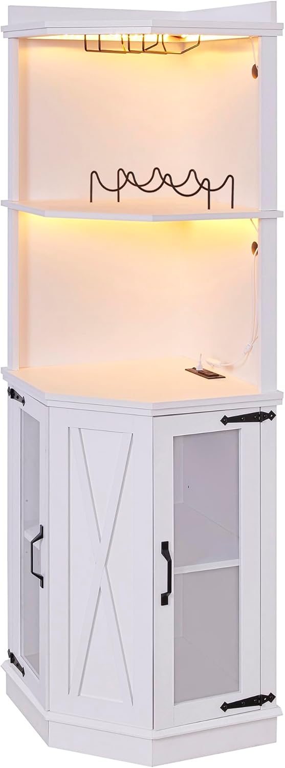 Corner Bar Cabinet with Shelves M862592