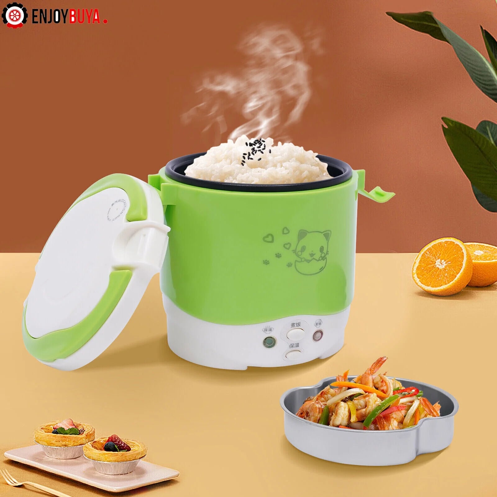 1L Mini Electric Rice Cooker with Measuring Cup and Spoon R7721