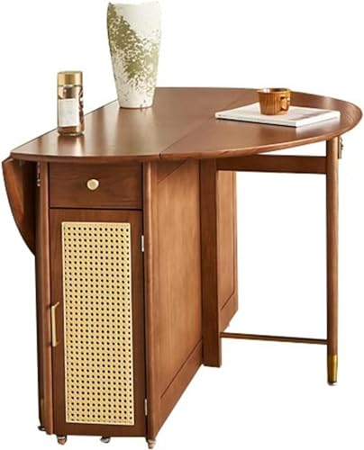 Folding Wood Round Dining Table with Storage Space R7881