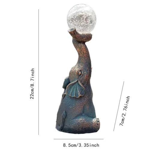 Bronze Solar Elephant Statue Light O7350