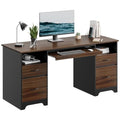 59" Computer Desk with 4 Drawers and File Drawer N74399