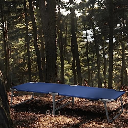 Navy Blue Folding Camping Cot with Storage Bag P5760